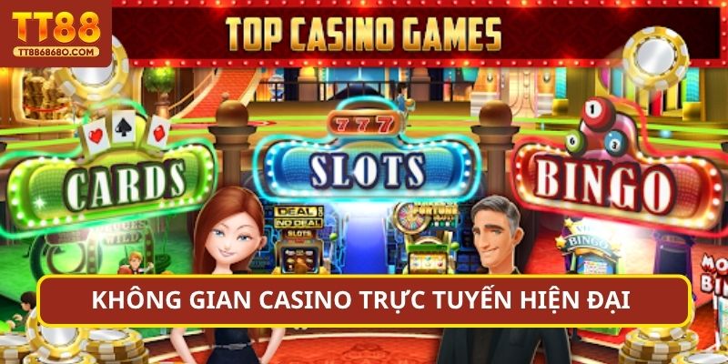 Không gian casino trực tuyến hiện đại